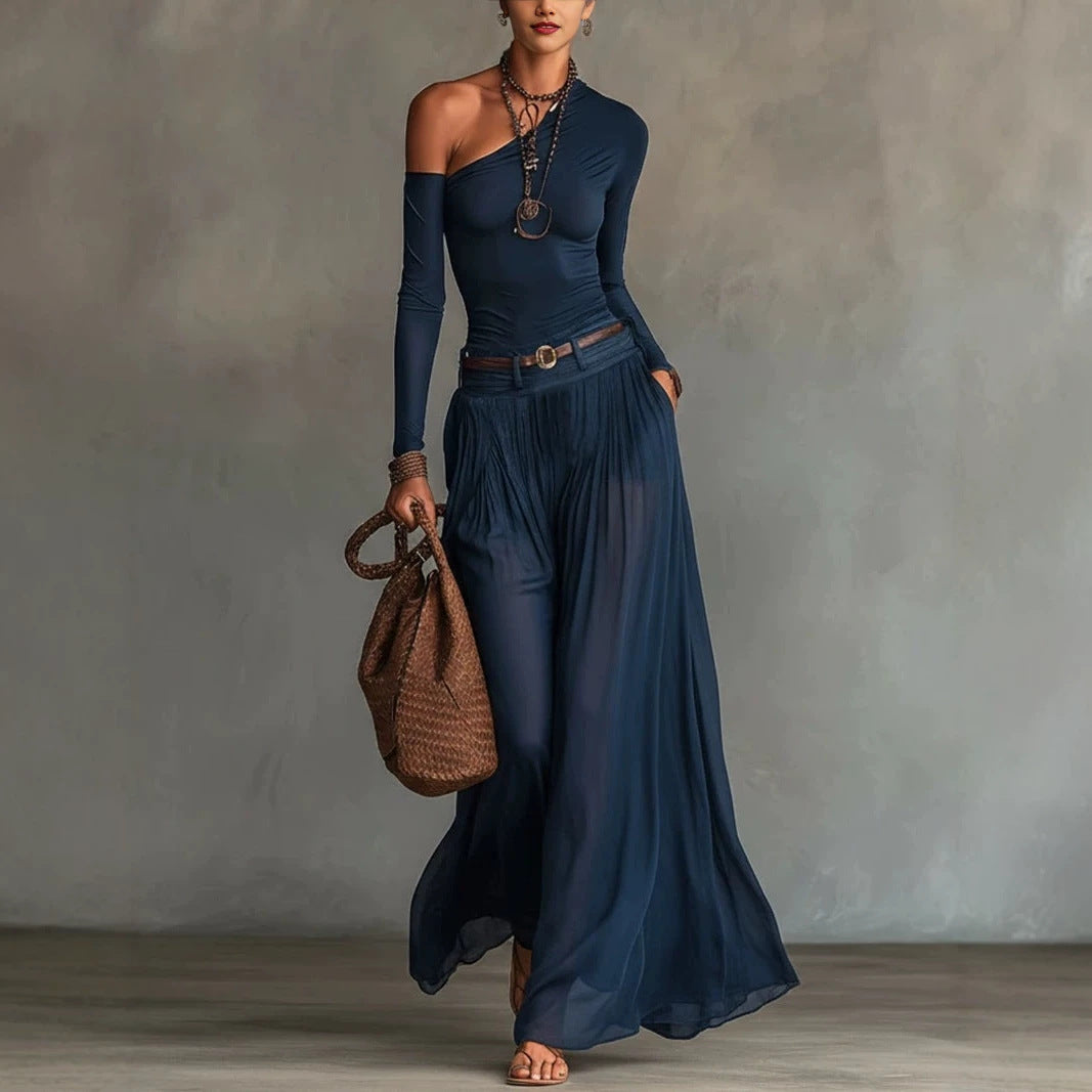 Asymmetrical A-Line Maxi Dress
