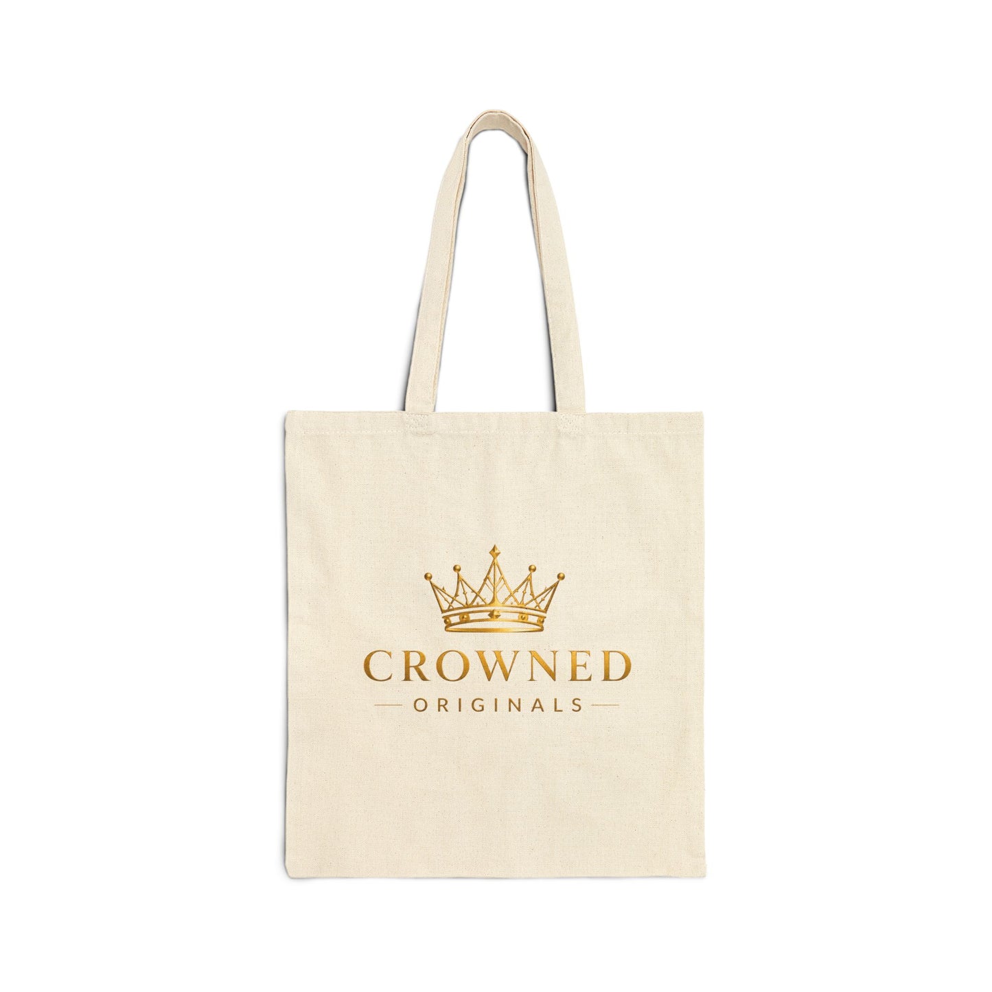Crowned Originals Canvas Tote Bag — Gold Crown Logo Eco Shopping Bag