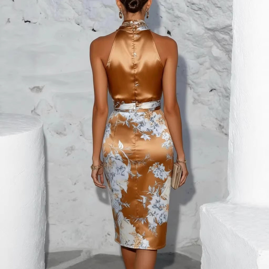 Chiffon Halter Evening Gown