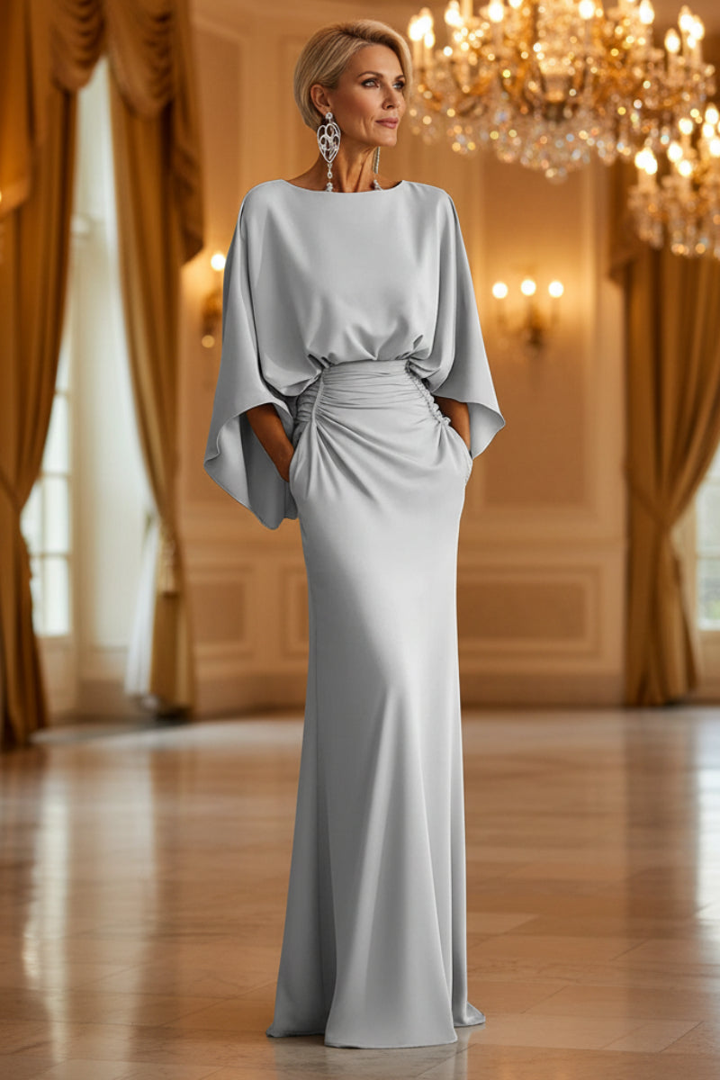 Silver Mermaid Maxi Dress