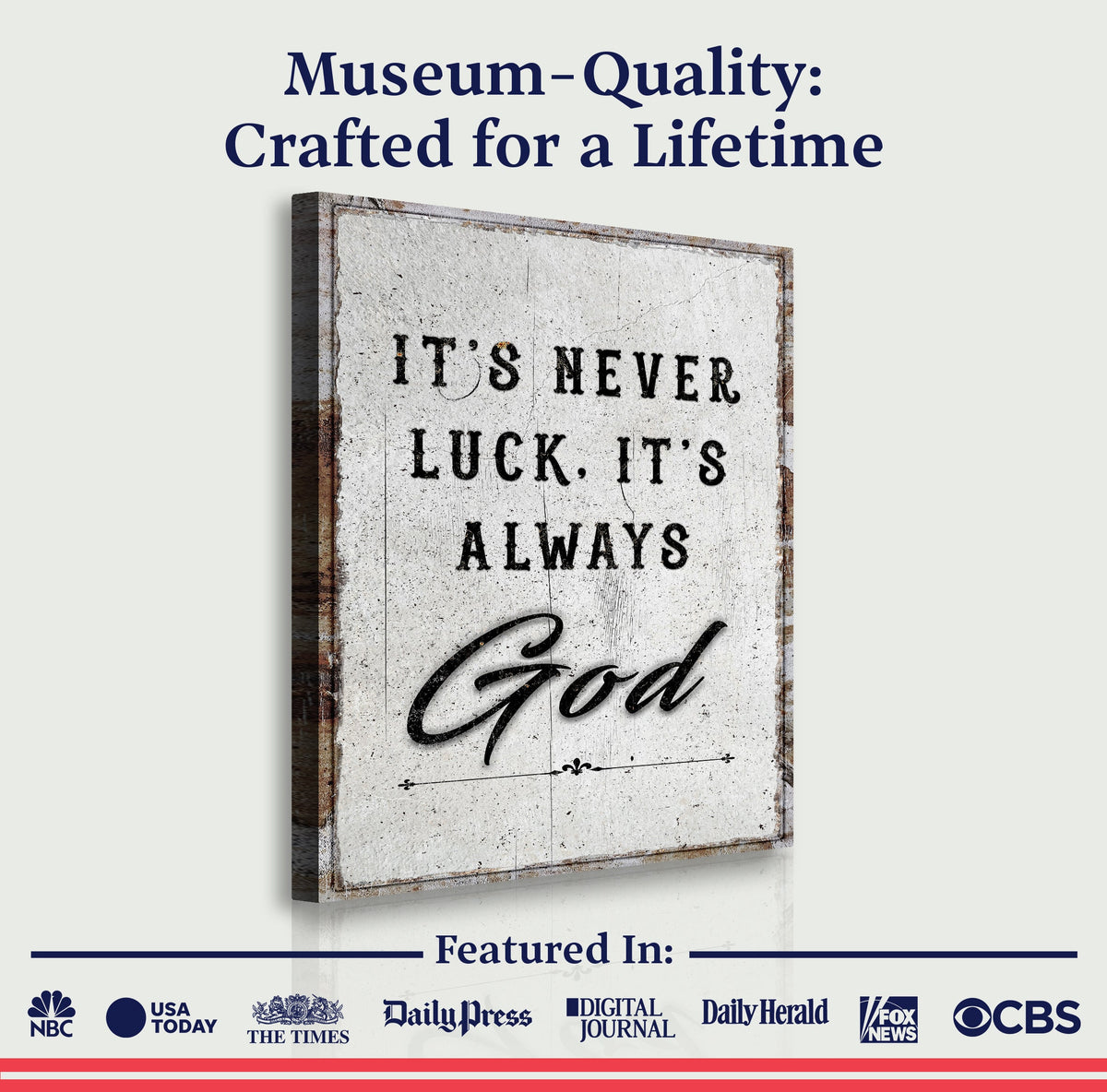It's Never Luck, It's Always God Wall Art