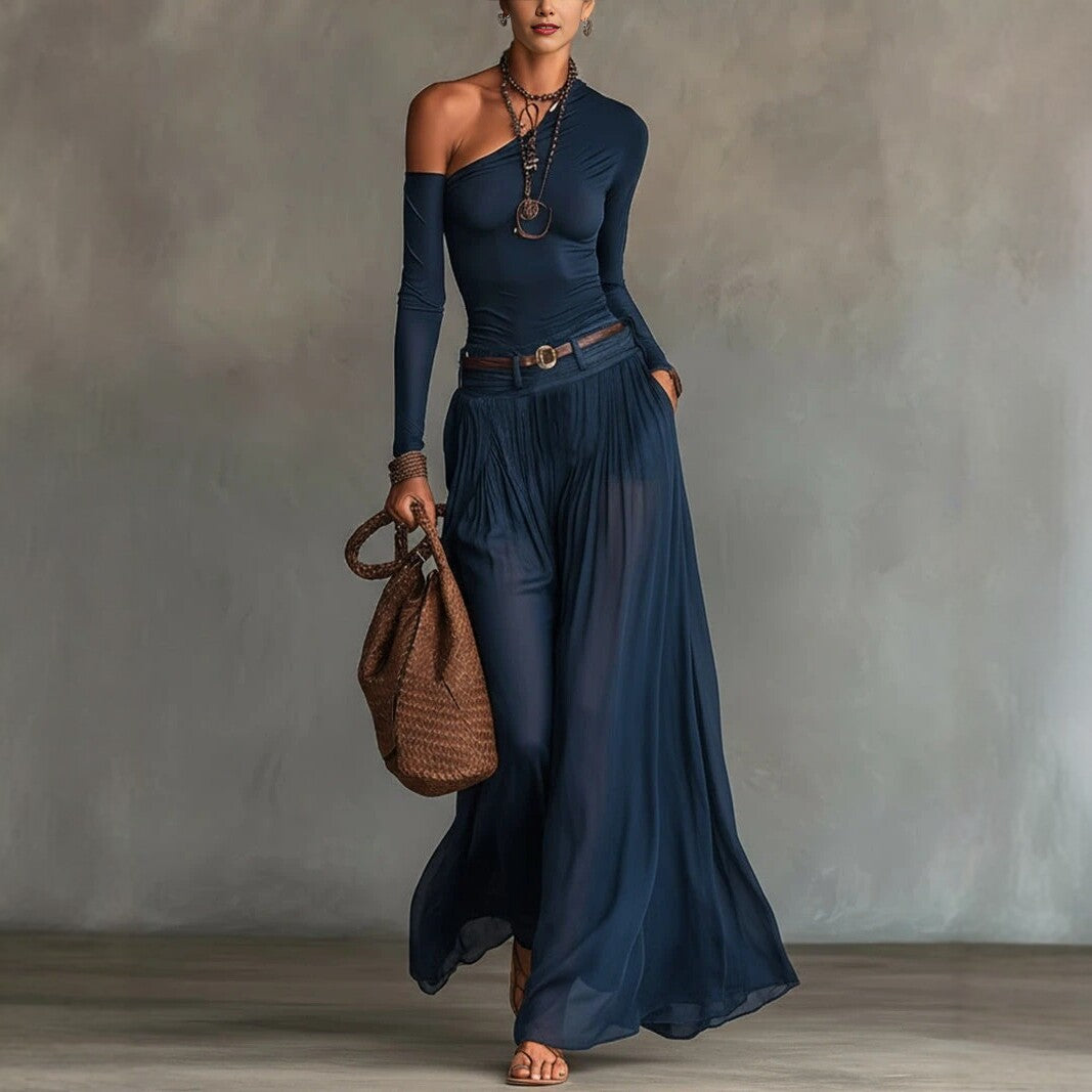 Asymmetrical A-Line Maxi Dress