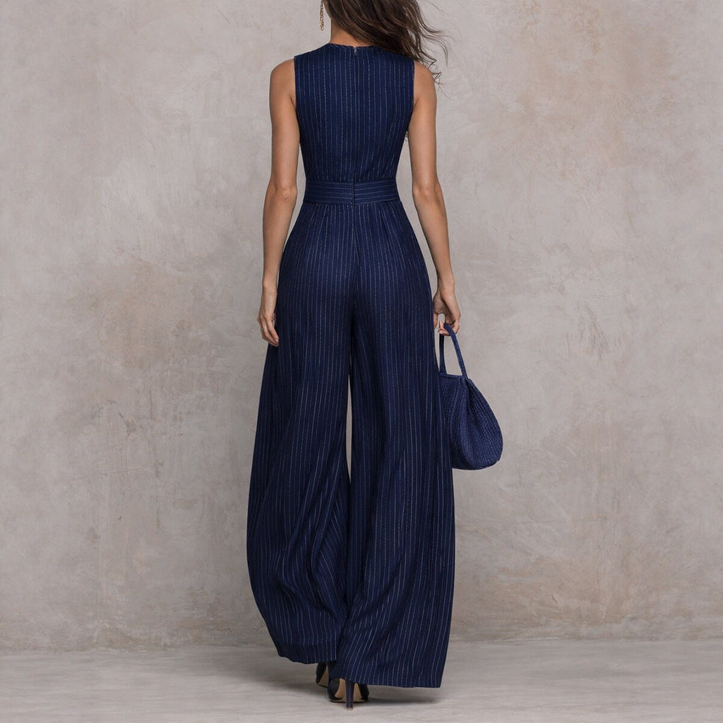 Striped Wide-Leg Jumpsuit