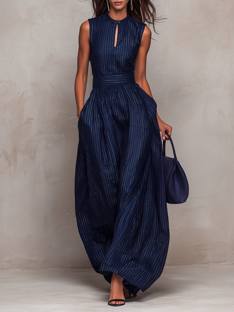 Striped Wide-Leg Jumpsuit