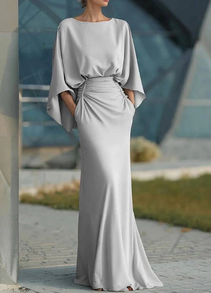 Silver Mermaid Maxi Dress