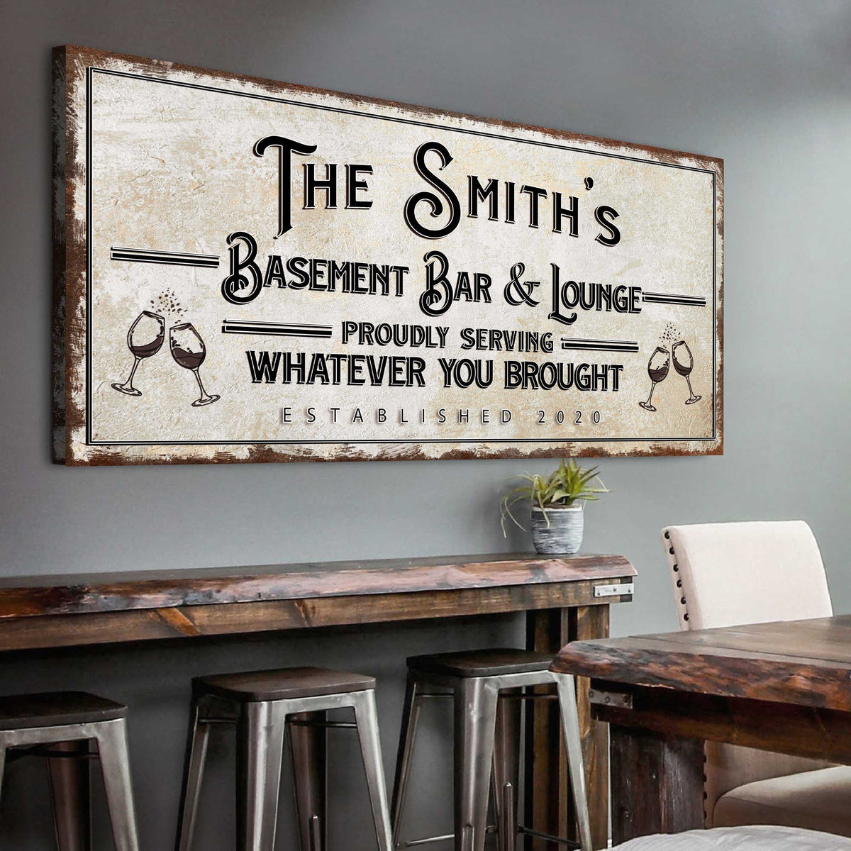 Basement Bar & Lounge Sign
