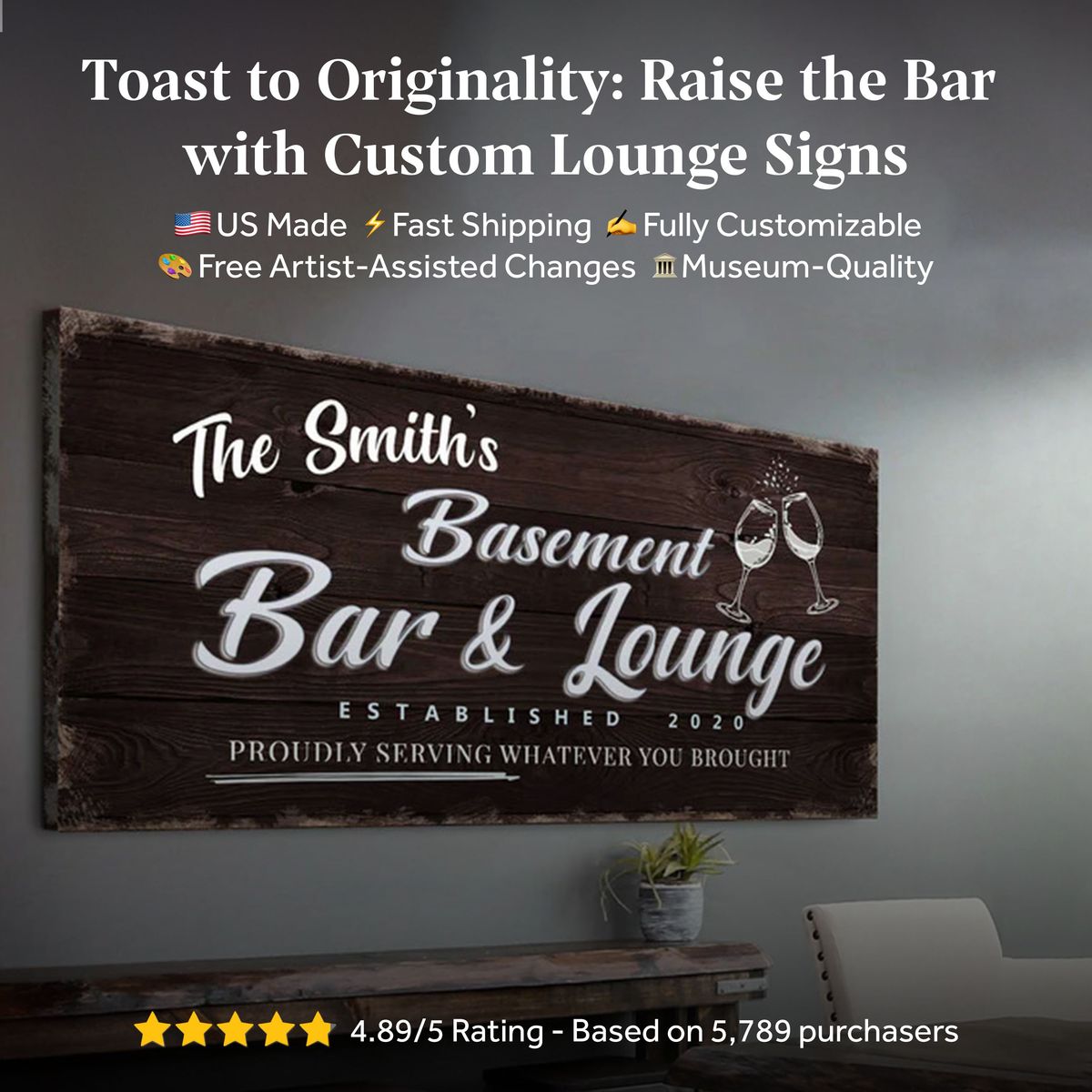 Basement Bar & Lounge Sign