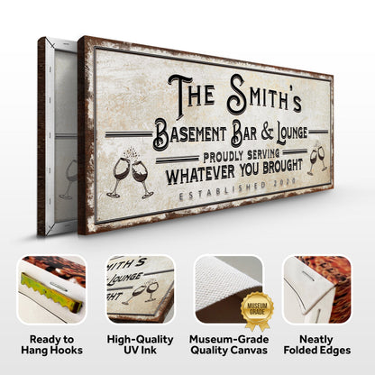 Basement Bar And Lounge Sign